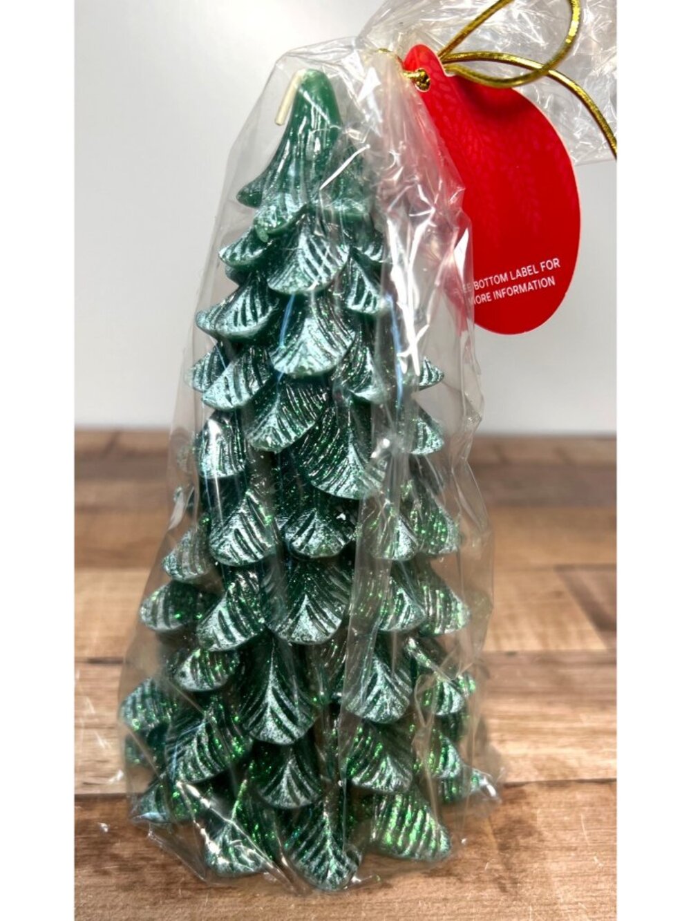 Place & Time Unscented Holiday Snow Frosted Tree Candle 7"